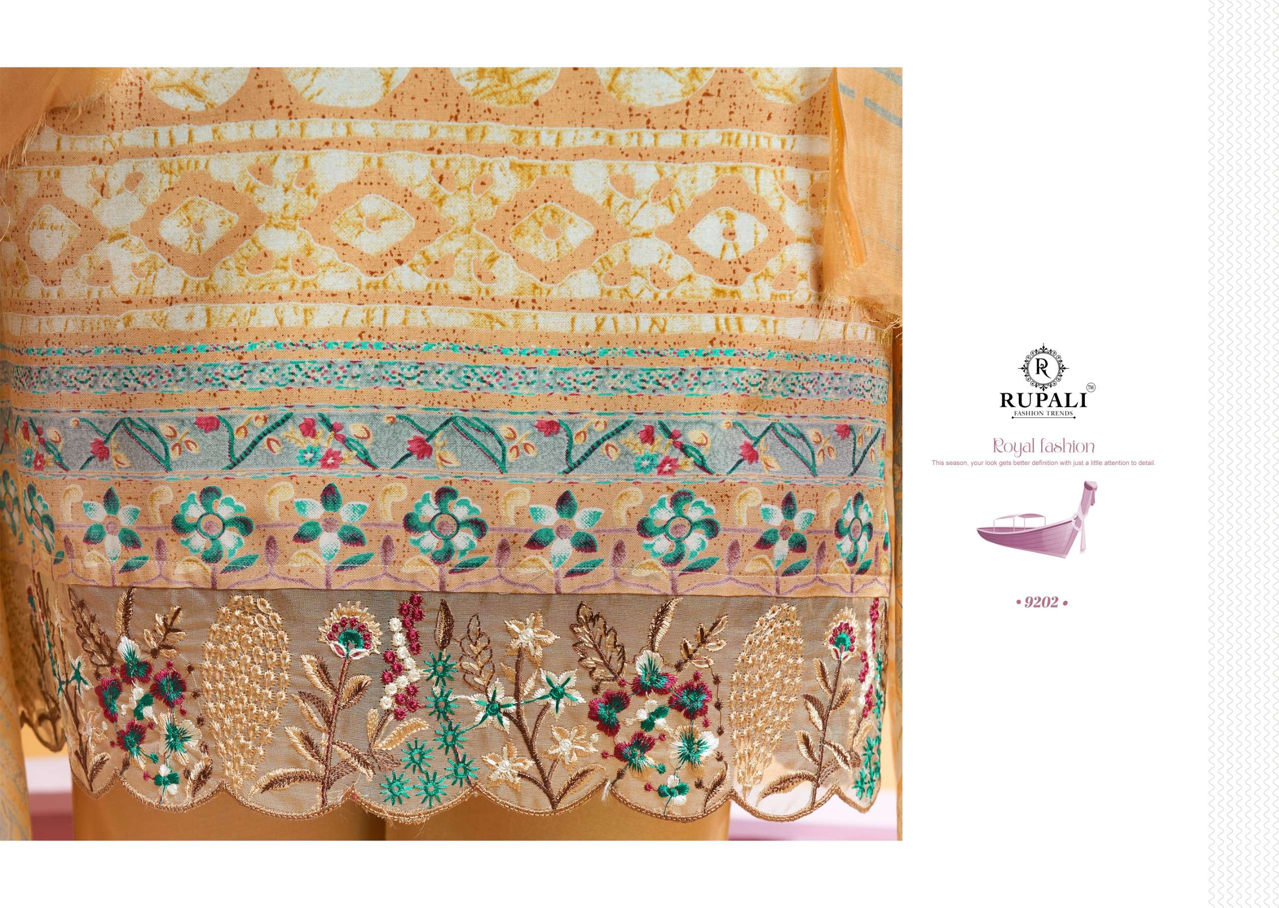 Rupali Fashion Nidhi Muslin Embroidered Dress Material