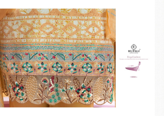 Rupali Fashion Nidhi Muslin Embroidered Dress Material