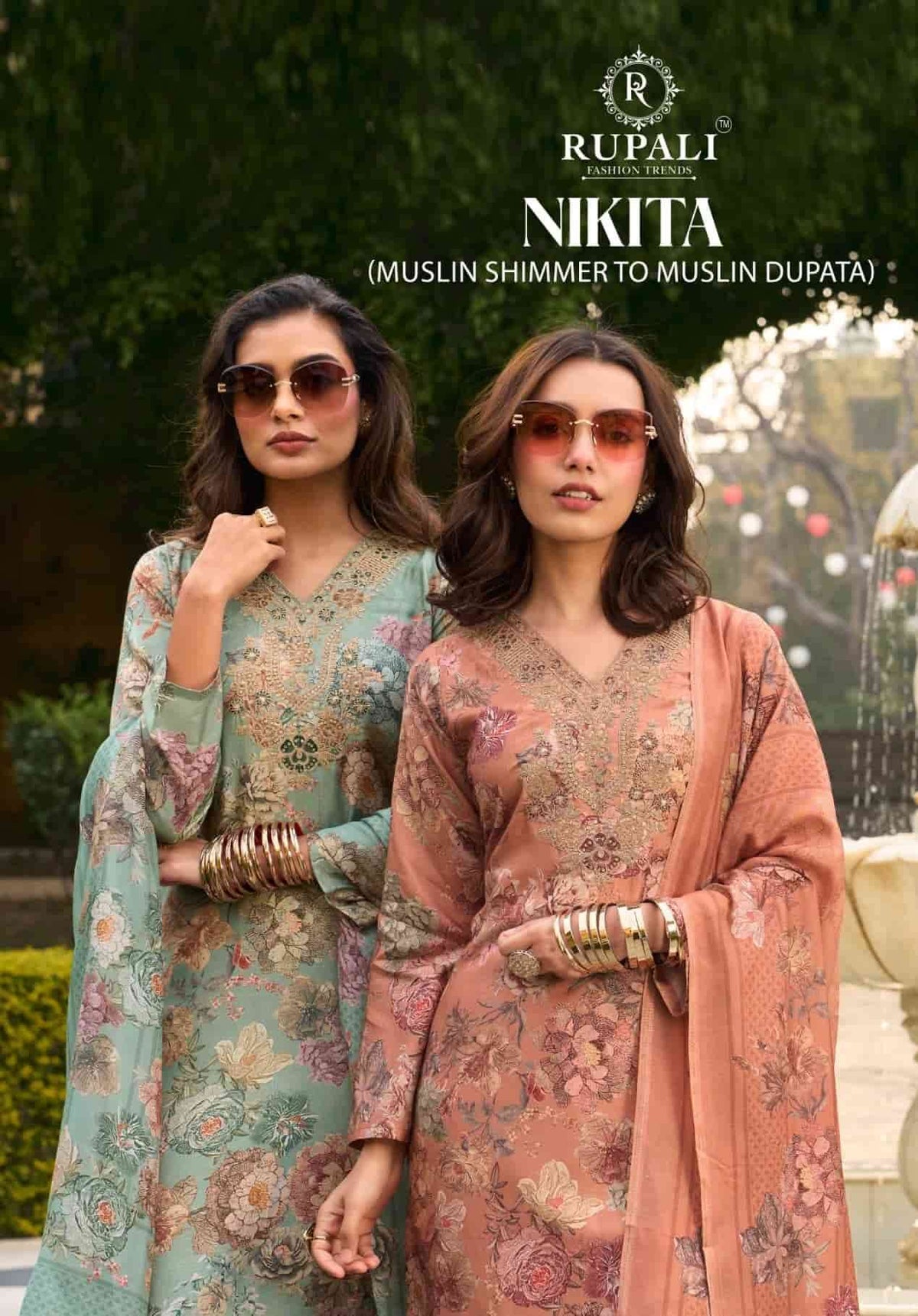 Rupali Fashion Nikita Viscose Muslin Embroidered Dress Material