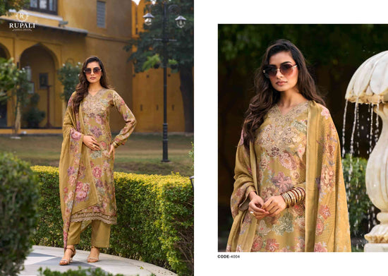 Rupali Fashion Nikita Viscose Muslin Embroidered Dress Material