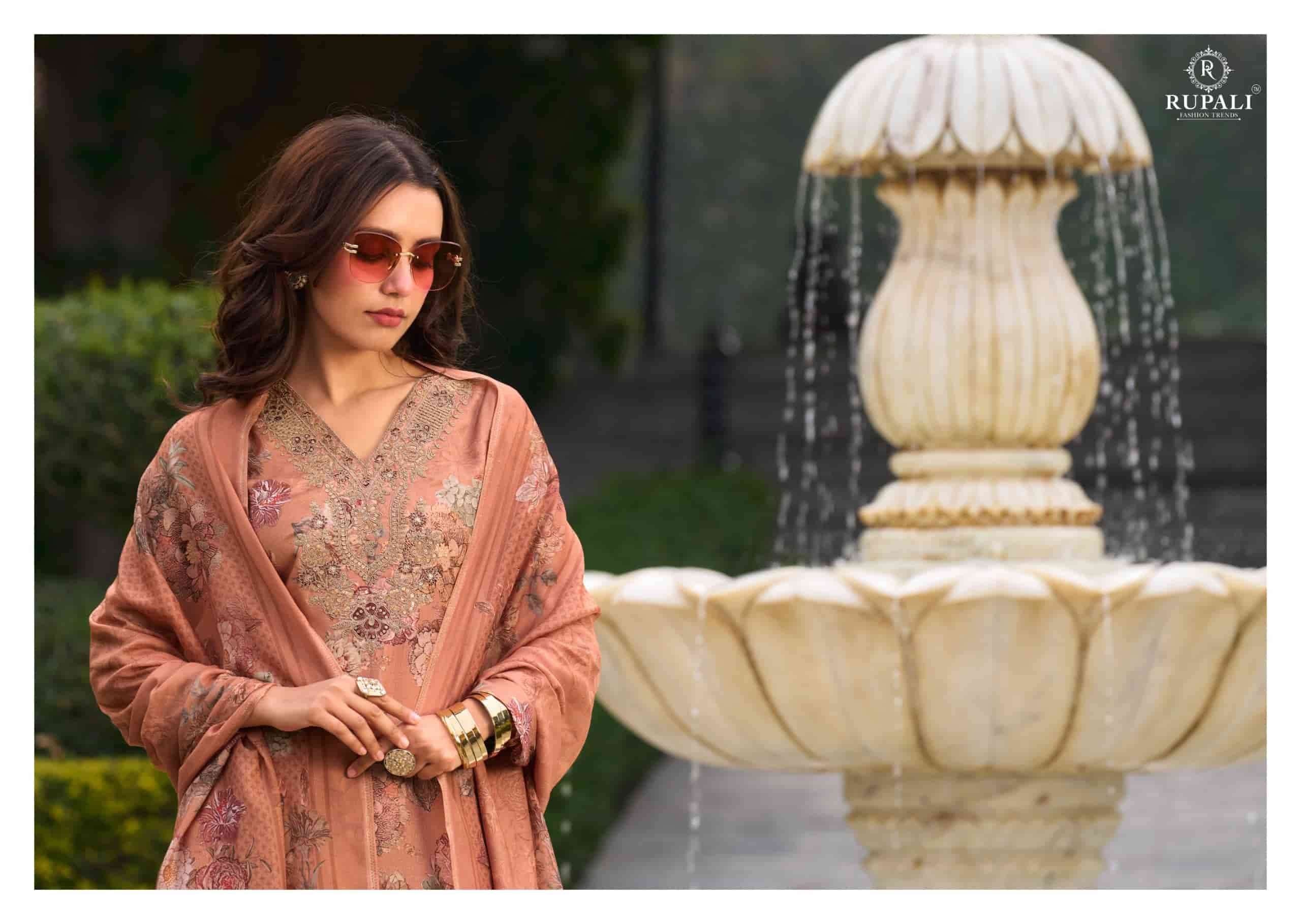 Rupali Fashion Nikita Viscose Muslin Embroidered Dress Material