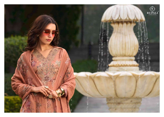 Rupali Fashion Nikita Viscose Muslin Embroidered Dress Material