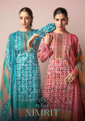 Rupali Fashion Nimrit Pure Jam Satin Designer Dress Material - Amrah Wholesale