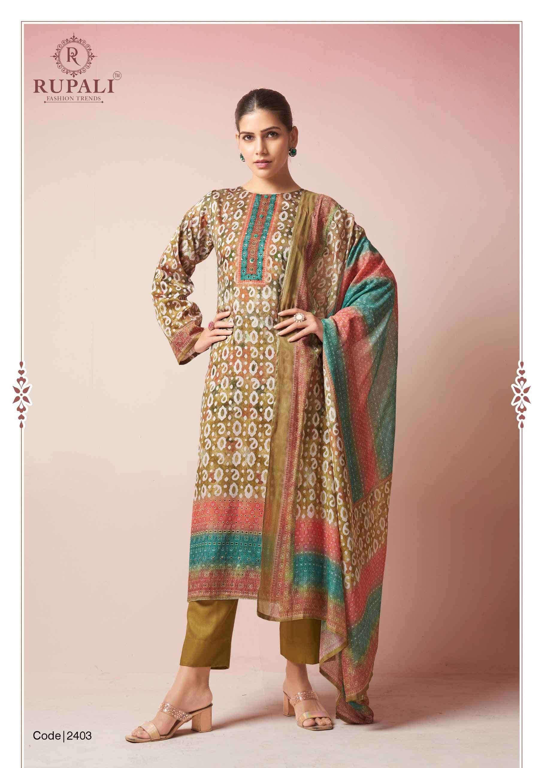 Rupali Fashion Nimrit Pure Jam Satin Designer Dress Material