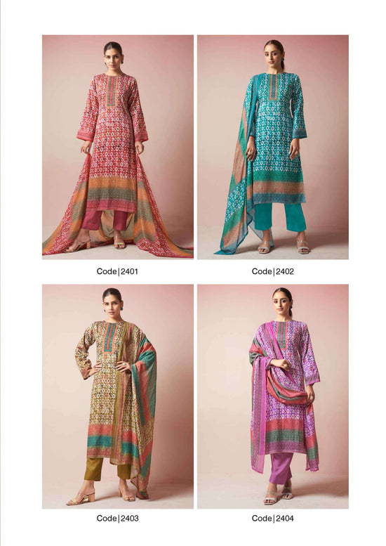 Rupali Fashion Nimrit Pure Jam Satin Designer Dress Material