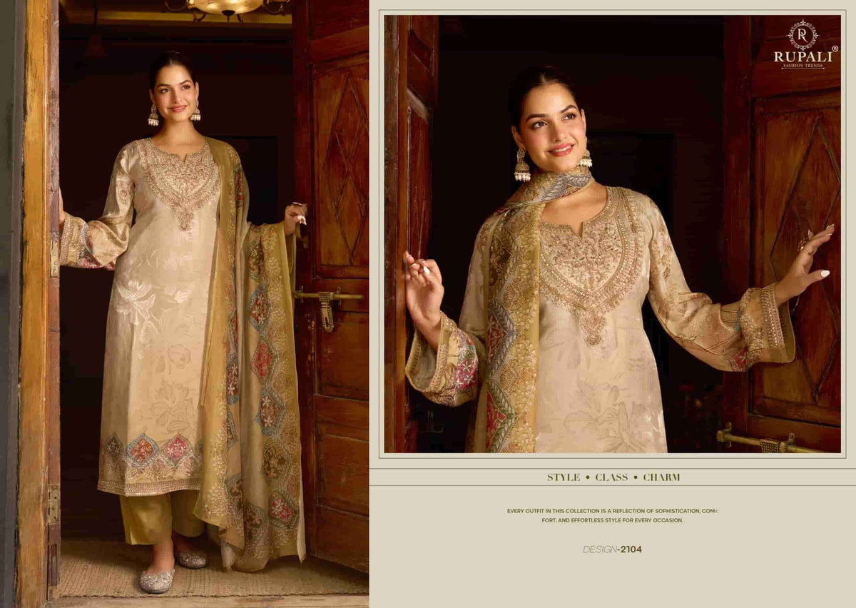 Rupali Fashion Nivoraa Viscose Gajji Jacquard Designer Dress Material