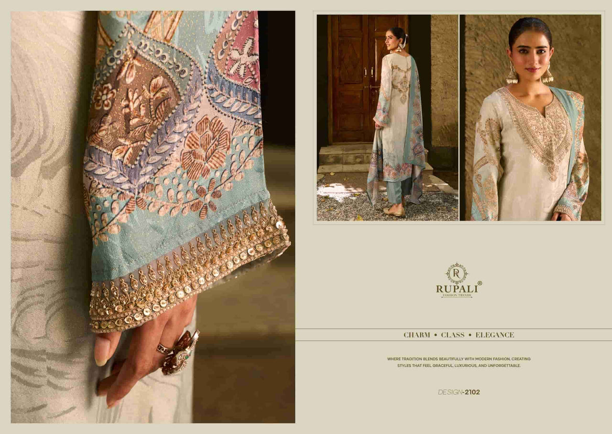 Rupali Fashion Nivoraa Viscose Gajji Jacquard Designer Dress Material
