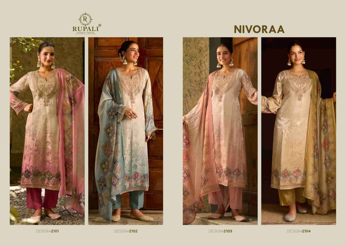 Rupali Fashion Nivoraa Viscose Gajji Jacquard Designer Dress Material