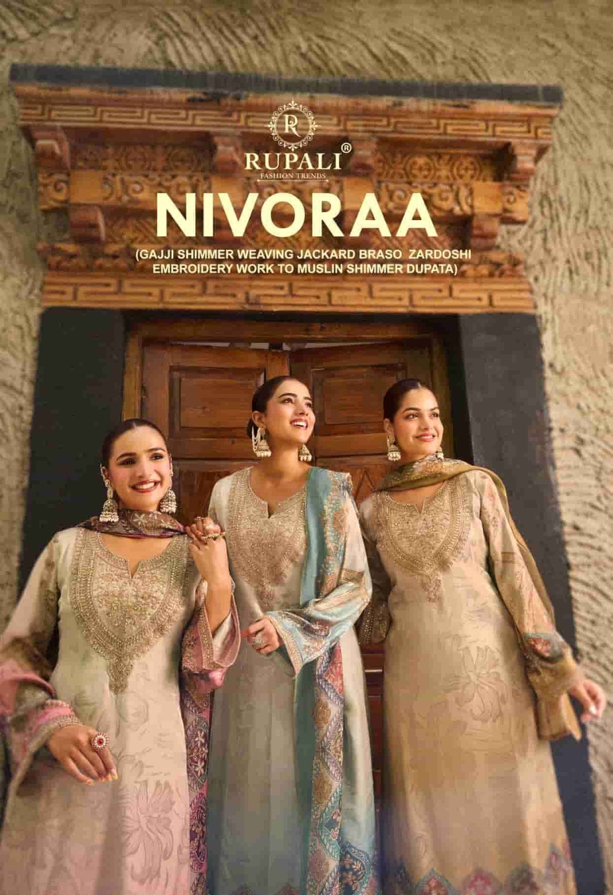 Rupali Fashion Nivoraa Viscose Gajji Jacquard Designer Dress Material