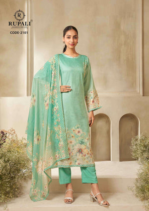 Rupali Fashion Ojasvi Jaam Satin Digital Printed Dress Material - Amrah Wholesale