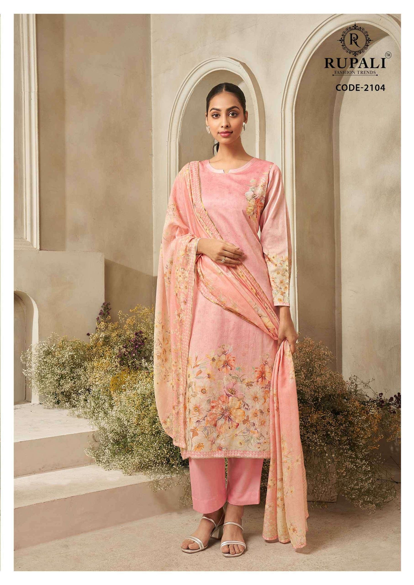 Rupali Fashion Ojasvi Jaam Satin Digital Printed Dress Material