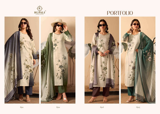 Rupali Fashion Portfolio Jam Satin Digital Printed Dress Material - Amrah Wholesale
