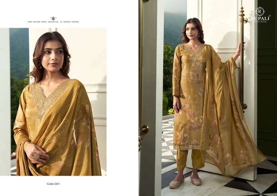 Rupali Fashion Rakshita Premium Viscose Muslin Shimmer Dress Material - Amrah Wholesale