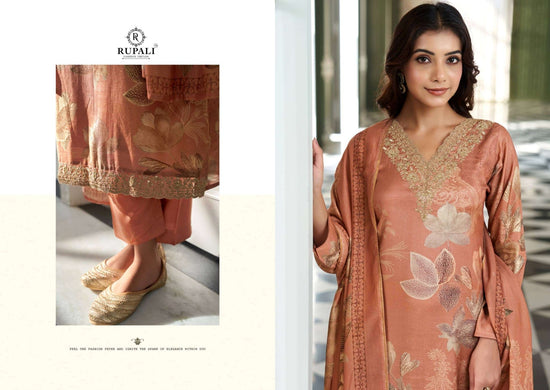 Rupali Fashion Rakshita Premium Viscose Muslin Shimmer Dress Material - Amrah Wholesale
