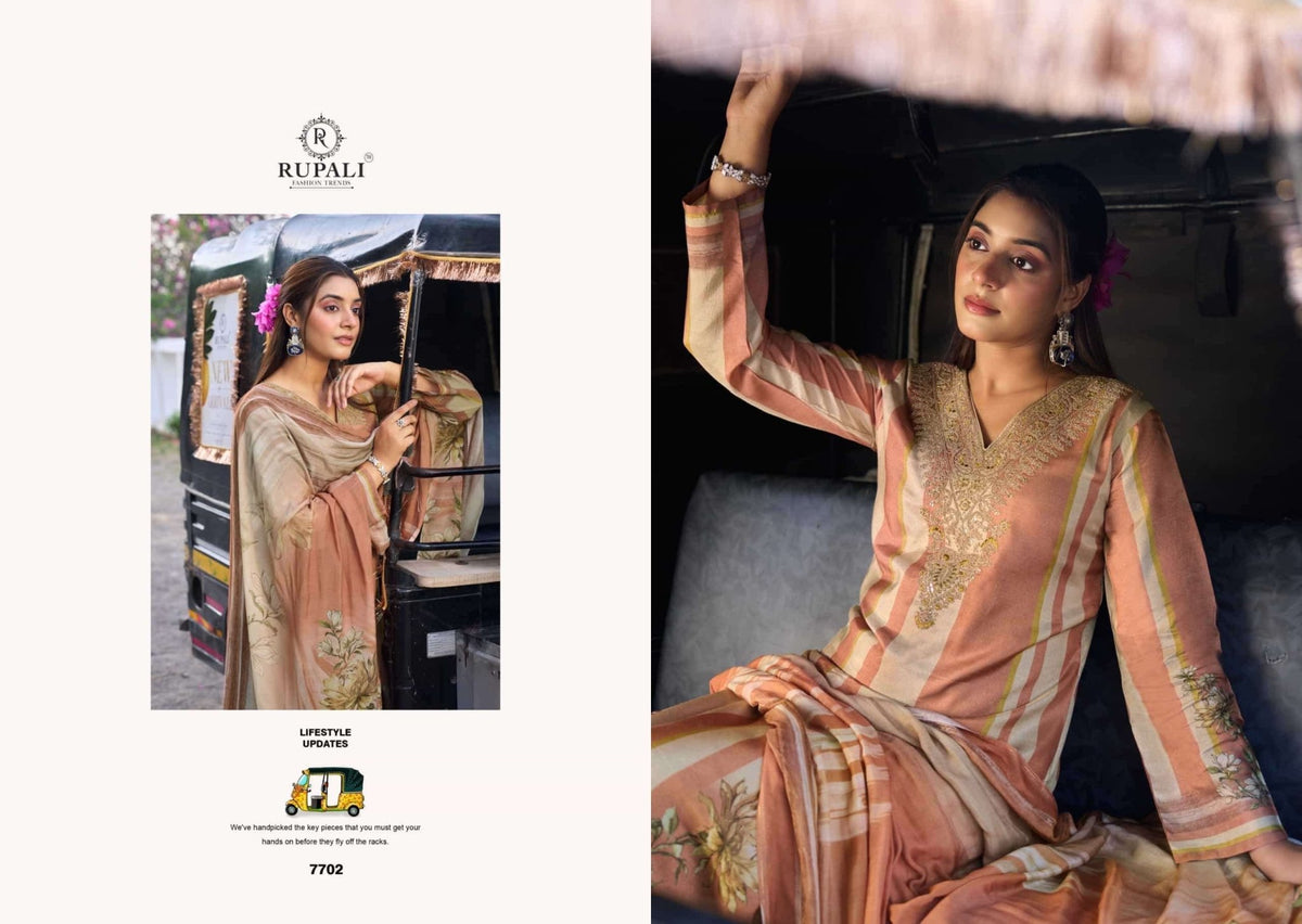 Rupali Fashion Rakshita Vol 2 Premium Muslin Dress Material - Amrah Wholesale
