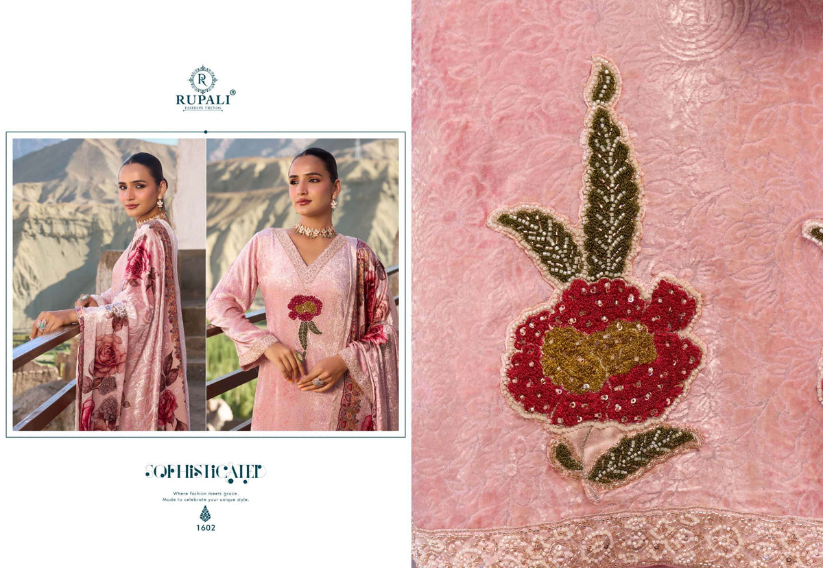 Rupali Fashion Rang Aashiqui Pure Viscose Velvet Brasso Dress Material