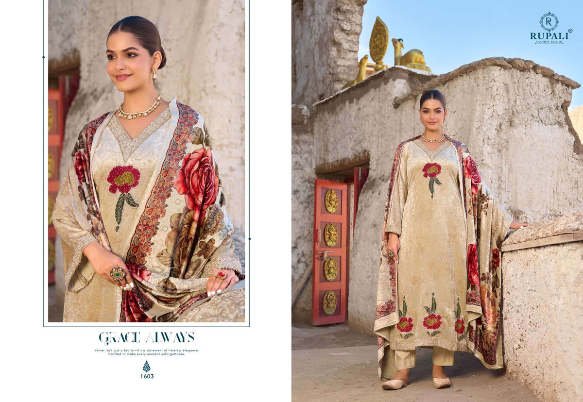 Rupali Fashion Rang Aashiqui Pure Viscose Velvet Brasso Dress Material