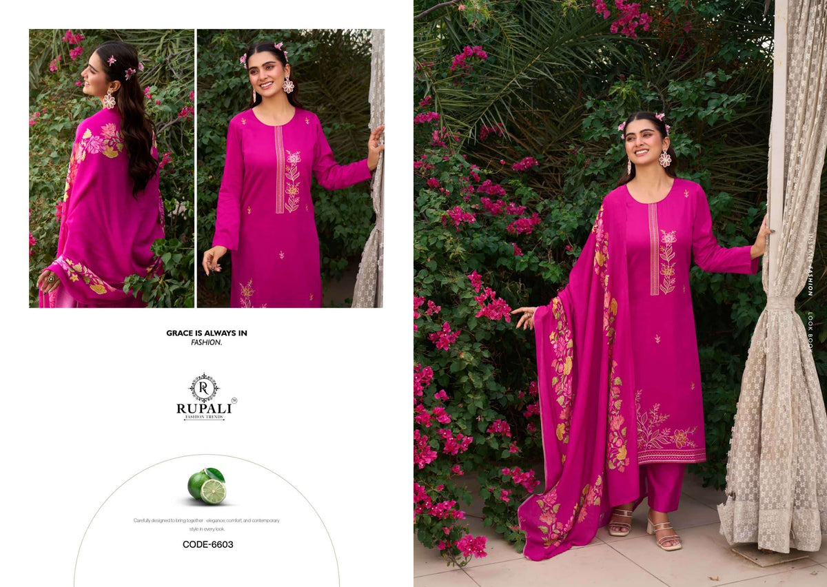 Rupali Fashion Riyasat Jaam Satin Embroidered Salwar Suit Set