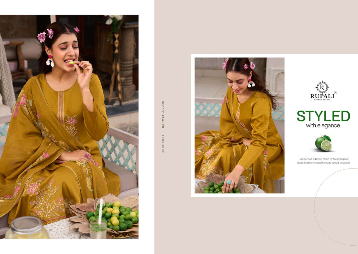 Rupali Fashion Riyasat Jaam Satin Embroidered Salwar Suit Set