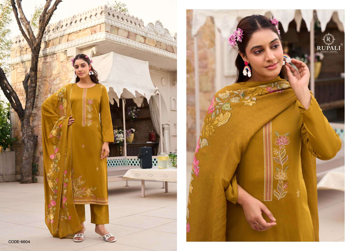 Rupali Fashion Riyasat Jaam Satin Embroidered Salwar Suit Set