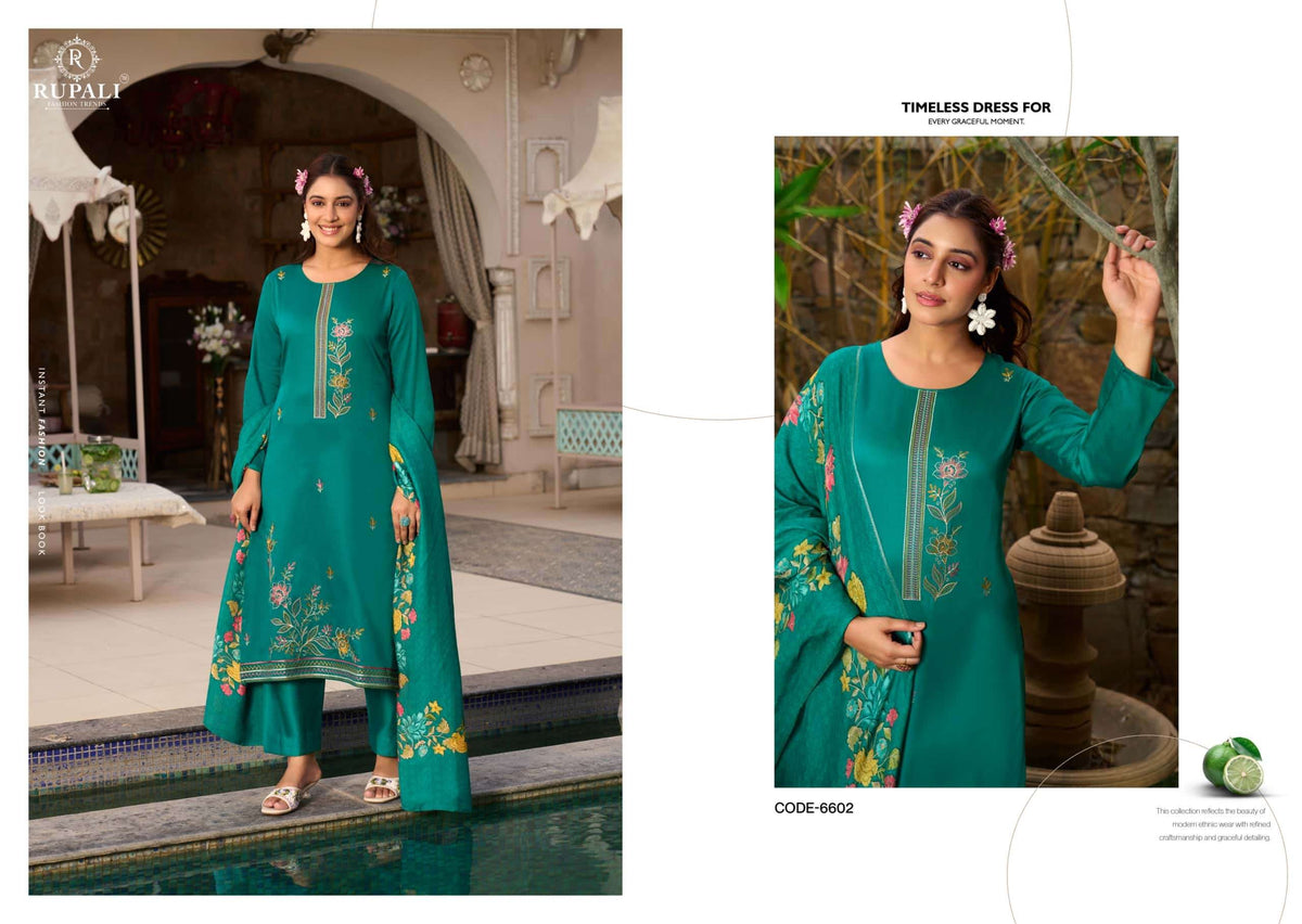 Rupali Fashion Riyasat Jaam Satin Embroidered Salwar Suit Set