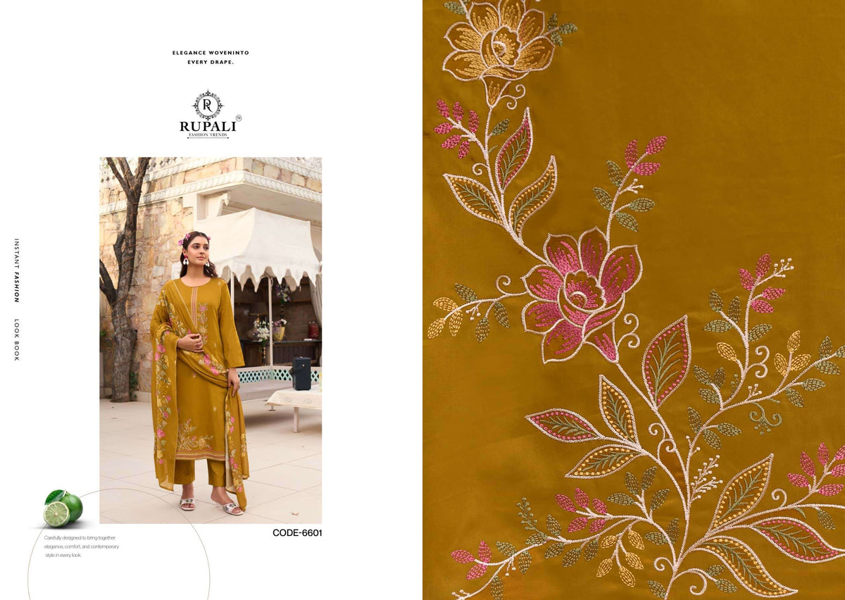 Rupali Fashion Riyasat Jaam Satin Embroidered Salwar Suit Set