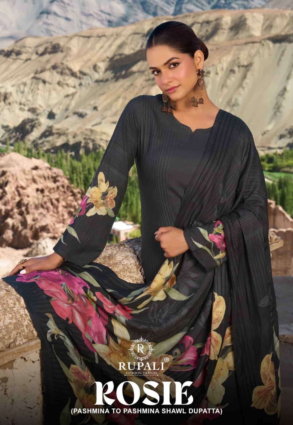 Rupali Fashion Rosie Pashmina Digital Printed Dress Material
