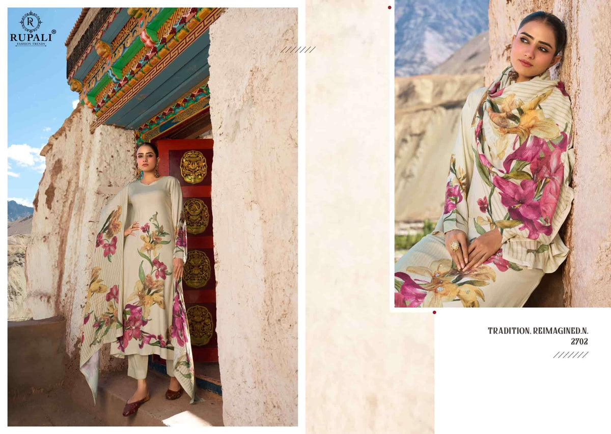 Rupali Fashion Rosie Pashmina Digital Printed Dress Material