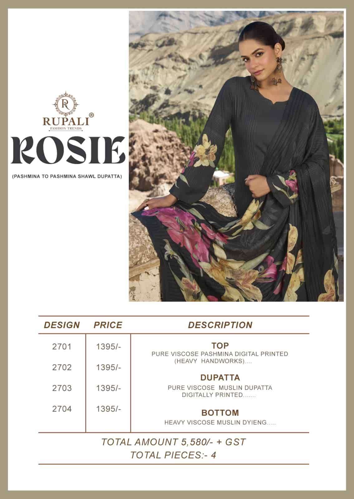 Rupali Fashion Rosie Pashmina Digital Printed Dress Material