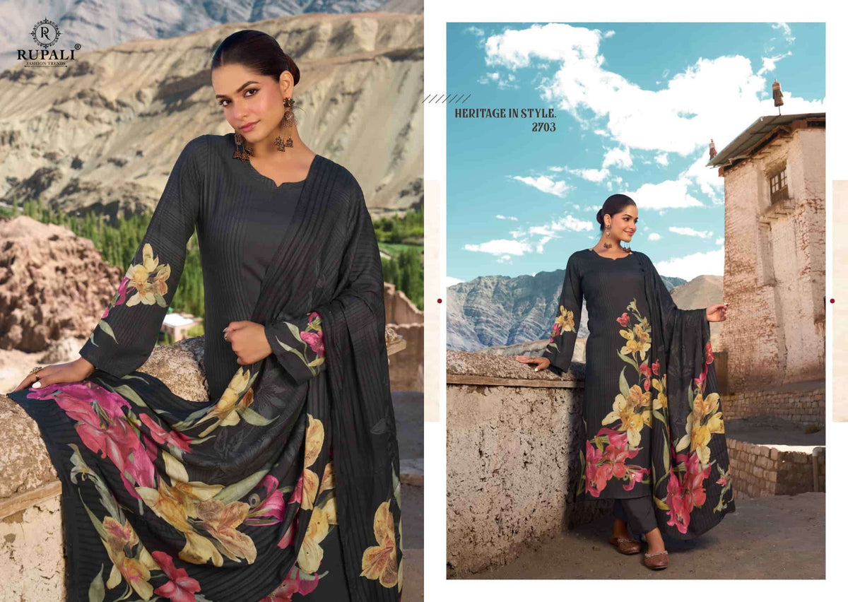 Rupali Fashion Rosie Pashmina Digital Printed Dress Material