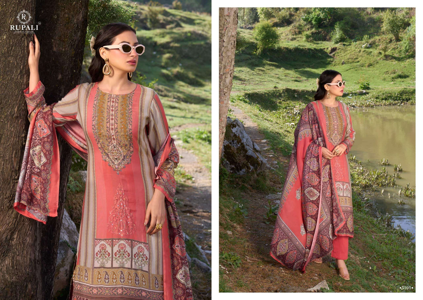 Rupali Fashion Saaz Muslin Viscose Dress Material