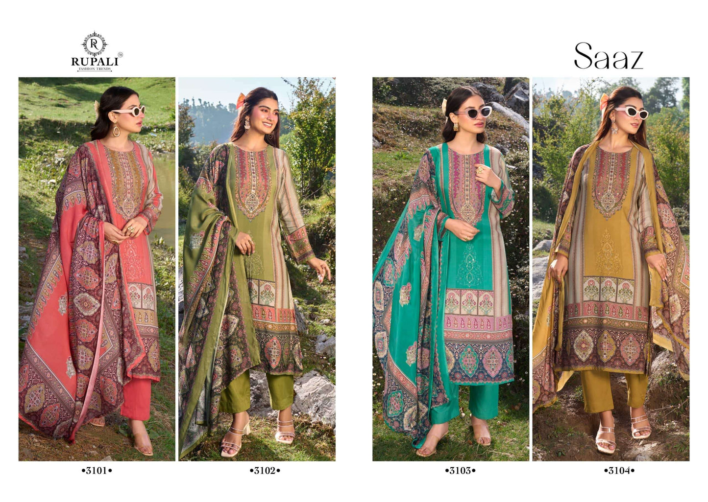 Rupali Fashion Saaz Muslin Viscose Dress Material