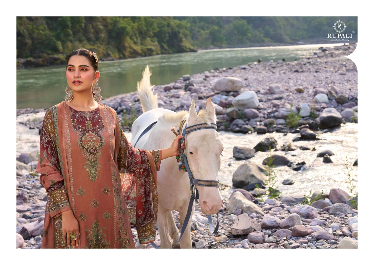 Rupali Fashion Safari Scape Pure Viscose Muslin Dress Material