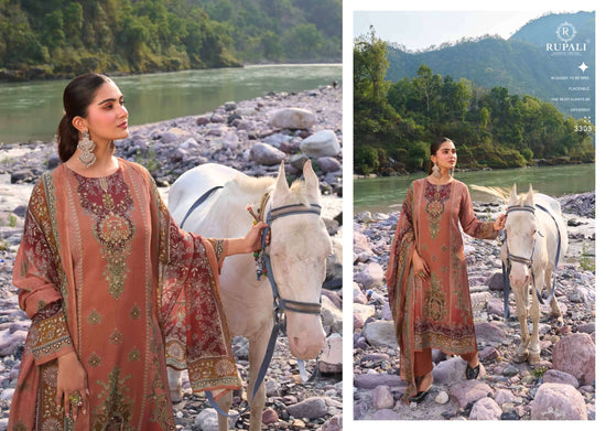 Rupali Fashion Safari Scape Pure Viscose Muslin Dress Material