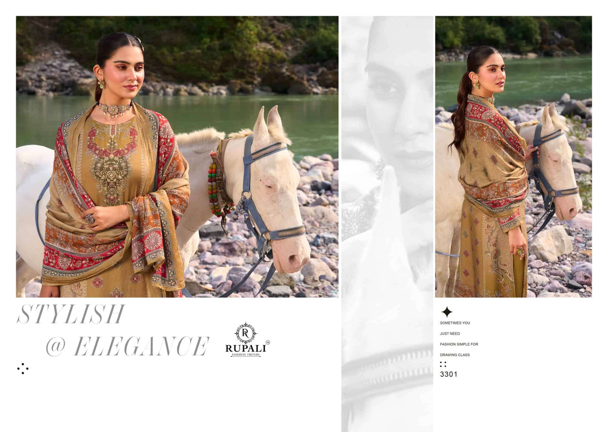 Rupali Fashion Safari Scape Pure Viscose Muslin Dress Material