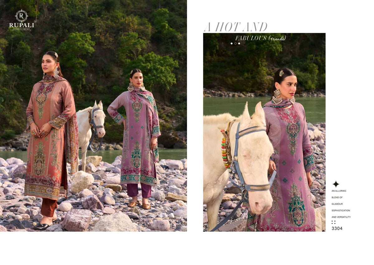 Rupali Fashion Safari Scape Pure Viscose Muslin Dress Material