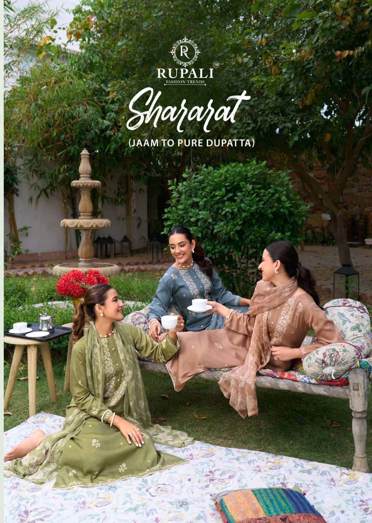 Rupali Fashion Shararat Jam Satin Dress Material - Amrah Wholesale