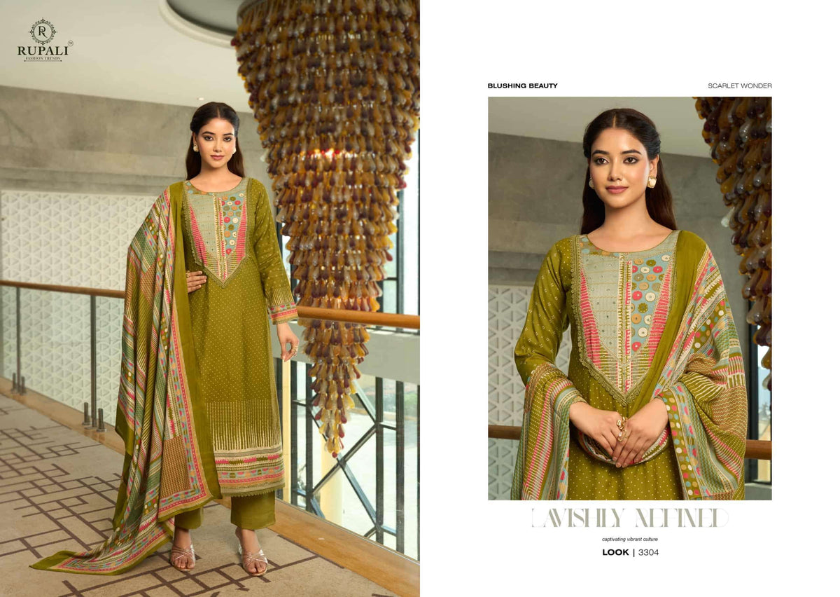 Rupali Fashion Siyaara Muslin Dress Material - Amrah Wholesale