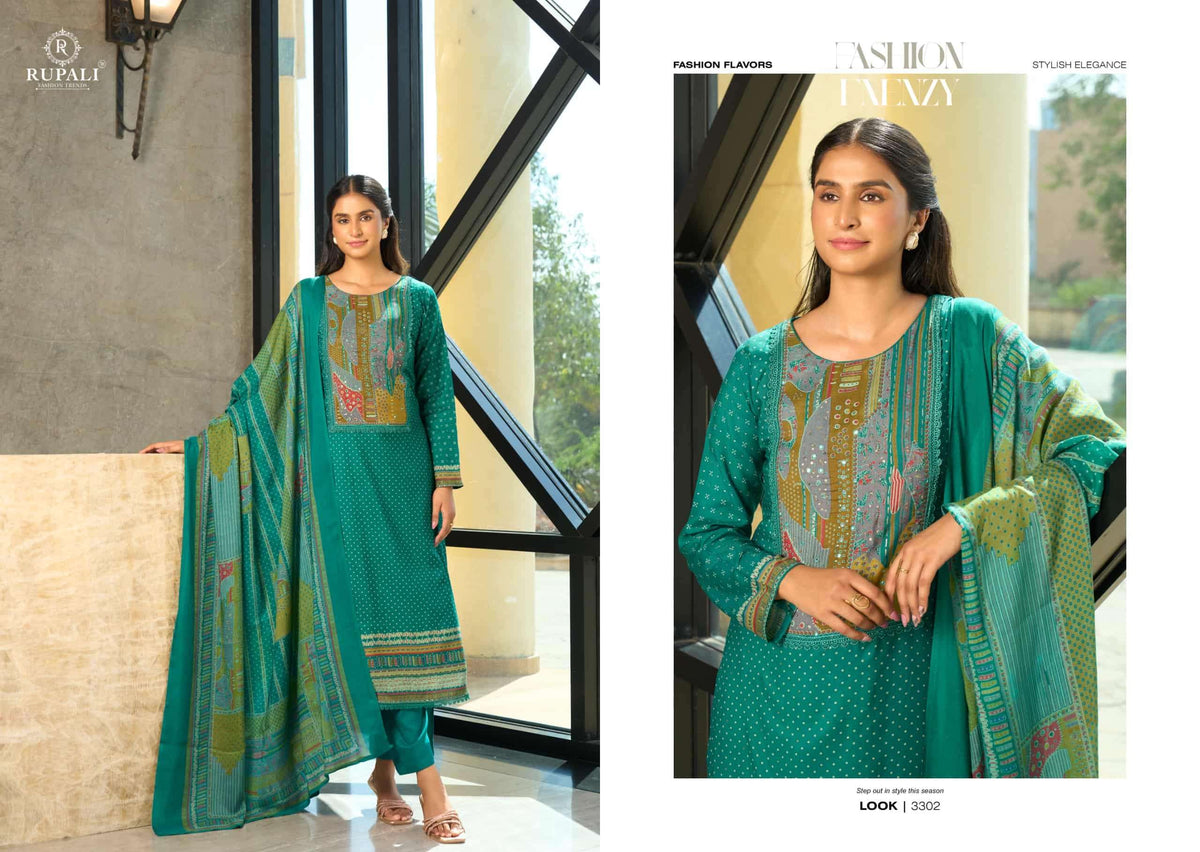 Rupali Fashion Siyaara Muslin Dress Material - Amrah Wholesale