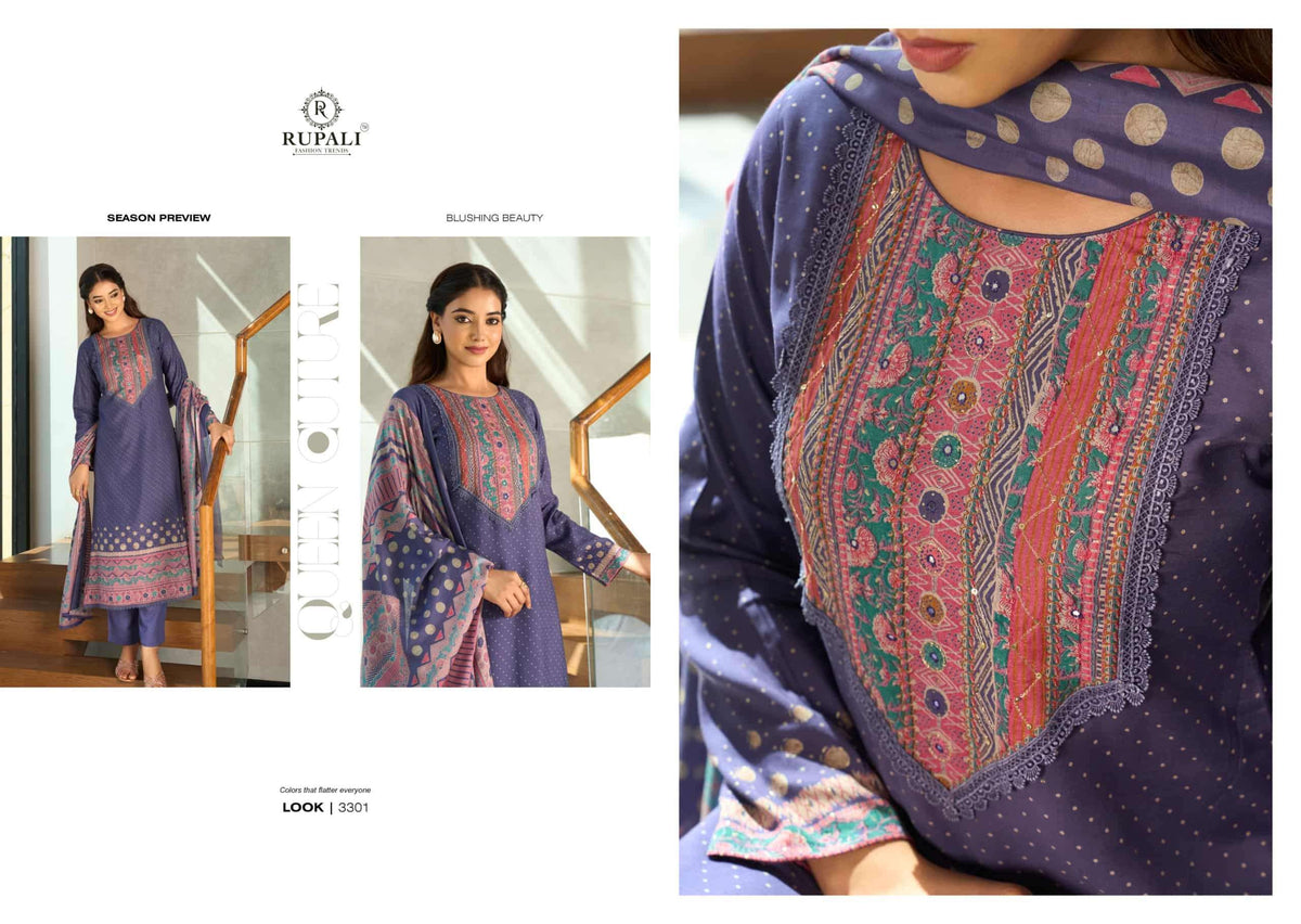 Rupali Fashion Siyaara Muslin Dress Material - Amrah Wholesale