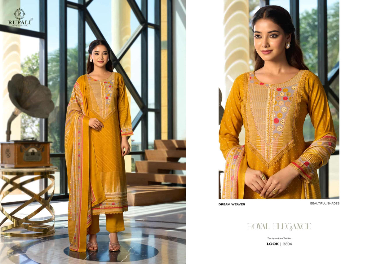 Rupali Fashion Siyaara Muslin Dress Material - Amrah Wholesale