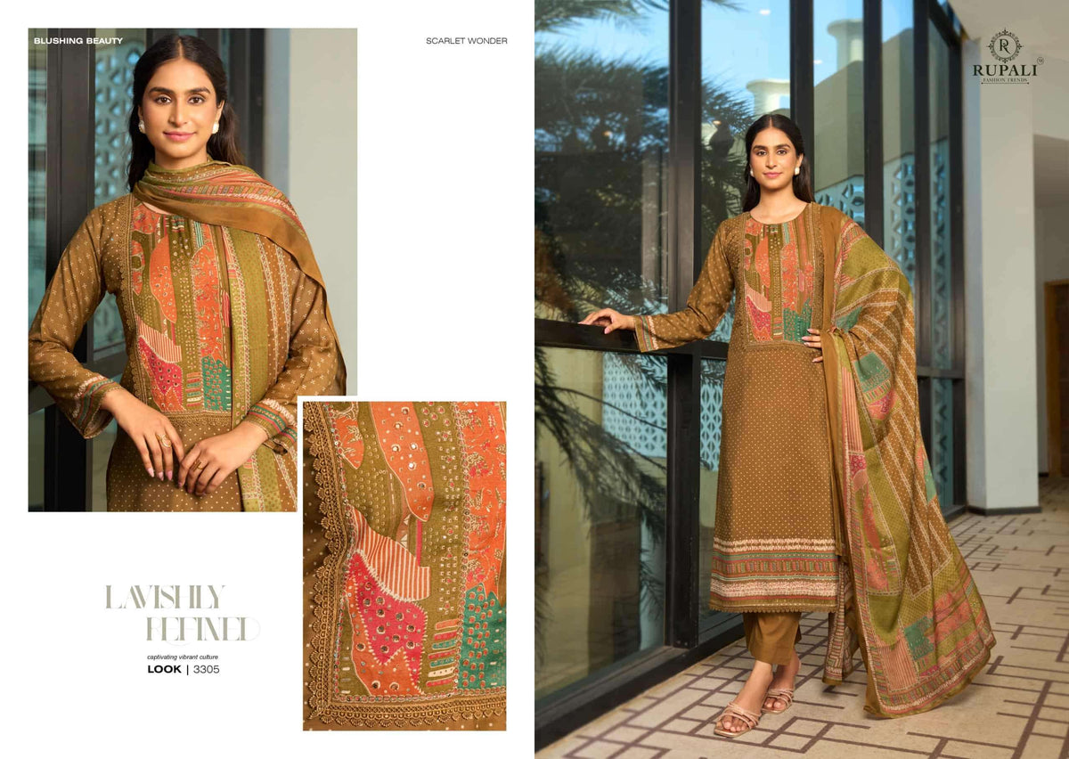 Rupali Fashion Siyaara Muslin Dress Material - Amrah Wholesale