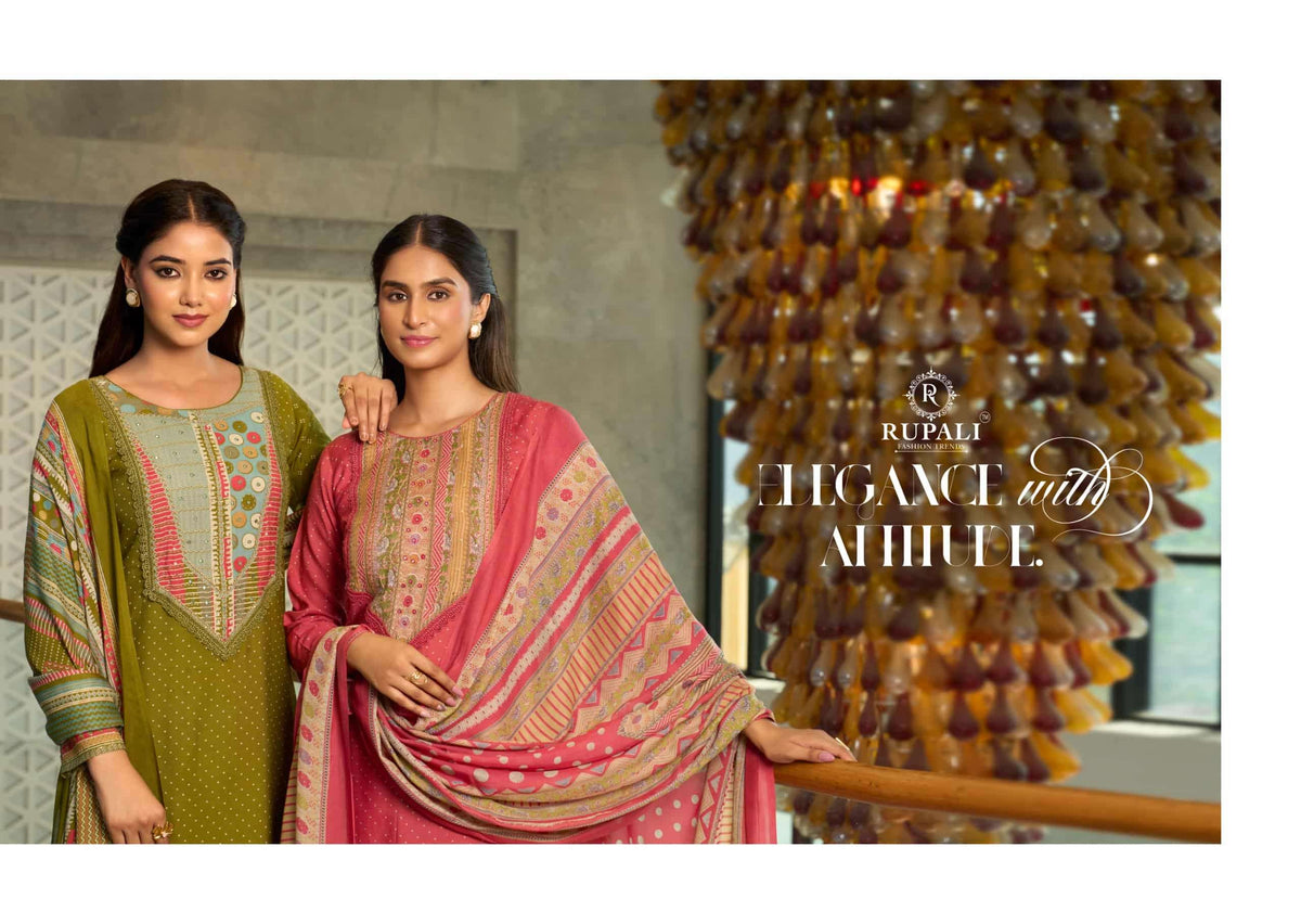 Rupali Fashion Siyaara Muslin Dress Material - Amrah Wholesale