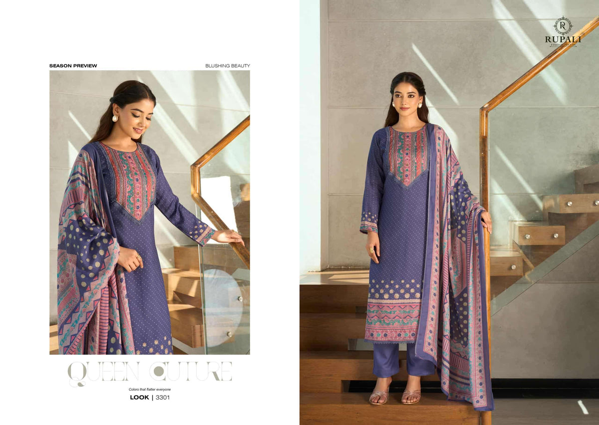 Rupali Fashion Siyaara Muslin Dress Material - Amrah Wholesale