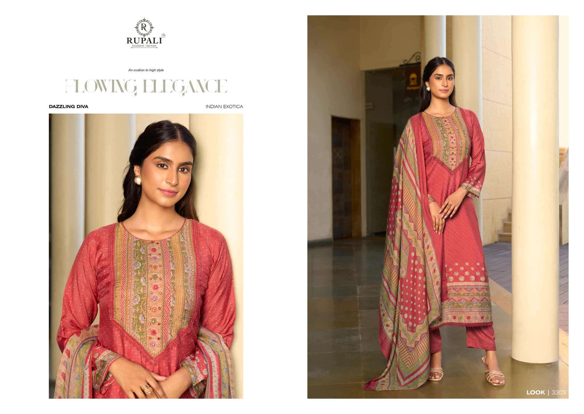 Rupali Fashion Siyaara Muslin Dress Material - Amrah Wholesale