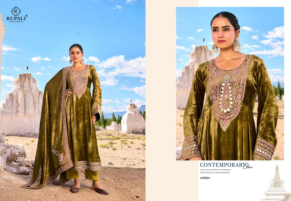 Rupali Fashion Teri Mohabbat Pure Viscose Velvet Zardosi Suit