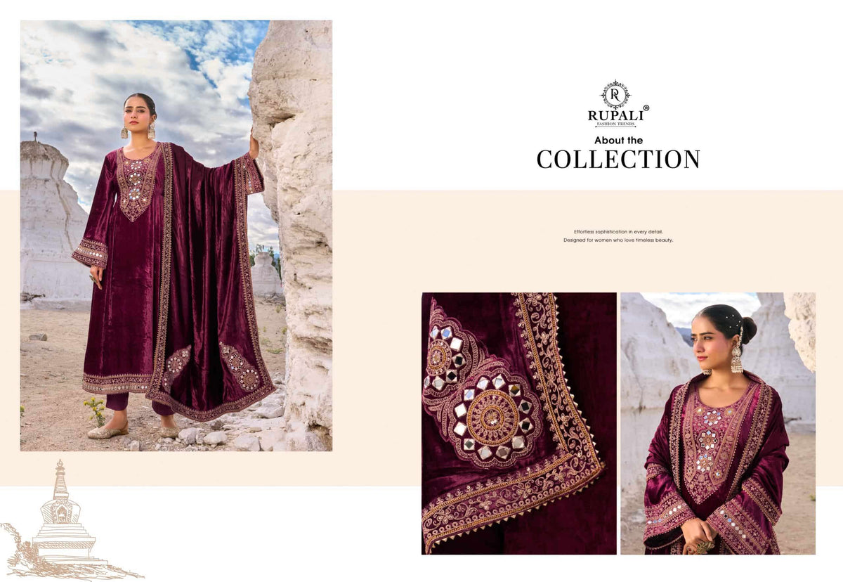 Rupali Fashion Teri Mohabbat Pure Viscose Velvet Zardosi Suit