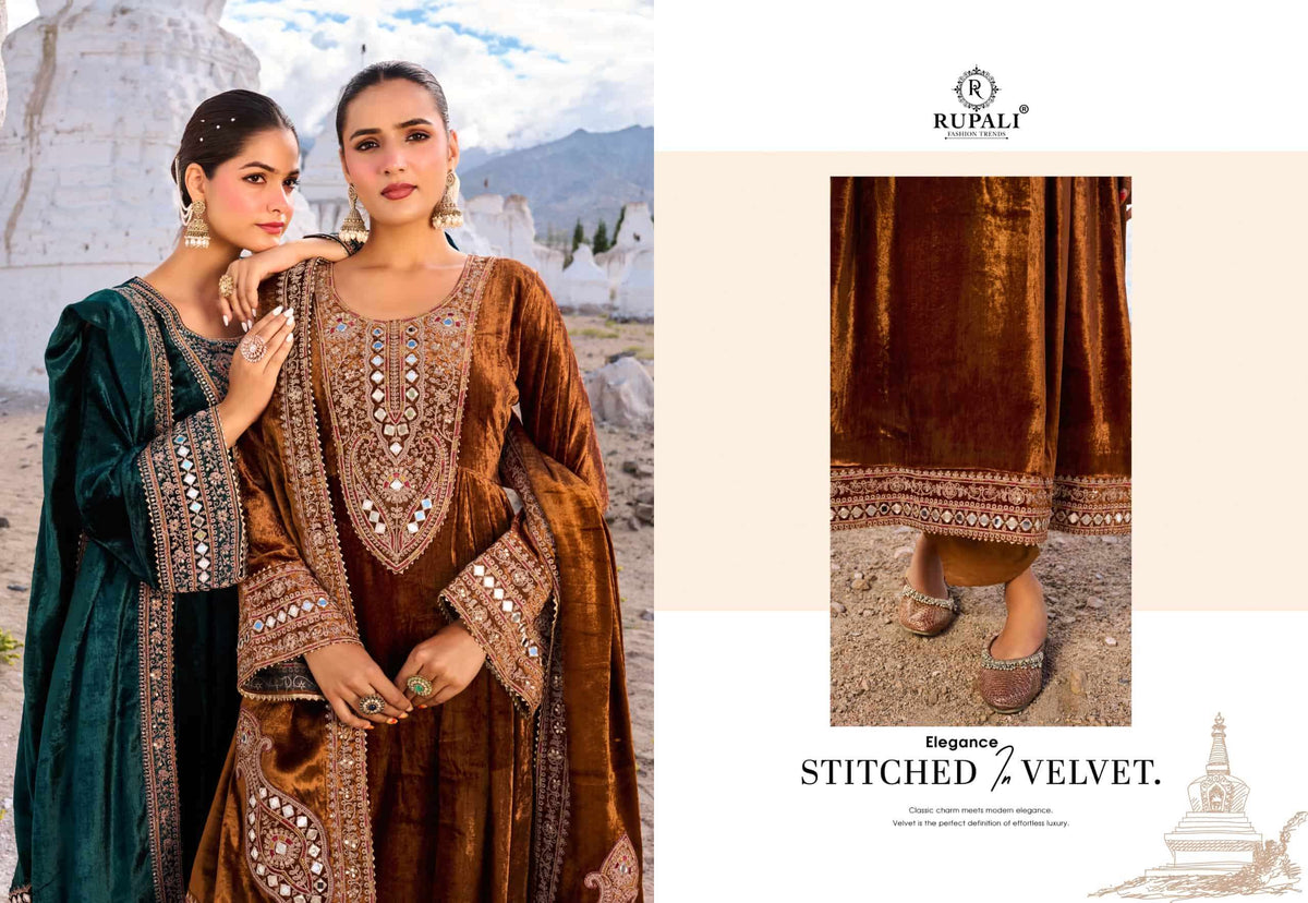 Rupali Fashion Teri Mohabbat Pure Viscose Velvet Zardosi Suit