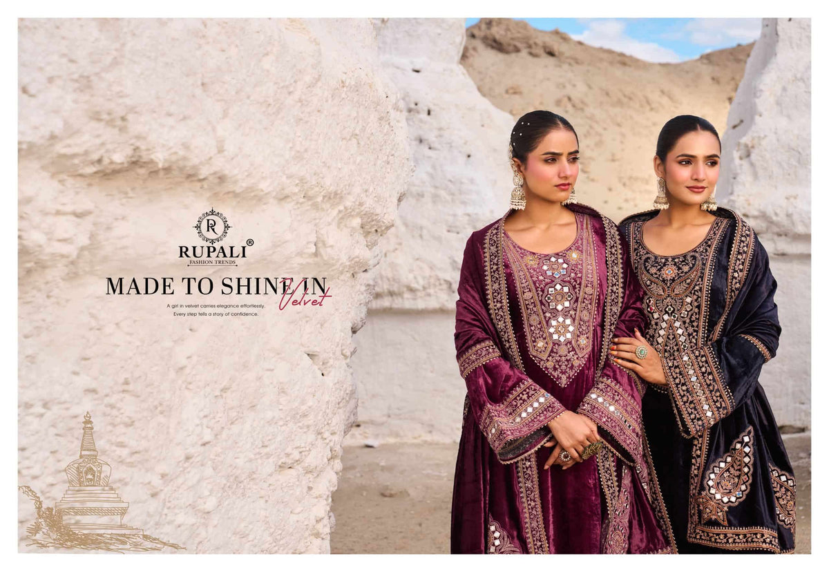 Rupali Fashion Teri Mohabbat Pure Viscose Velvet Zardosi Suit