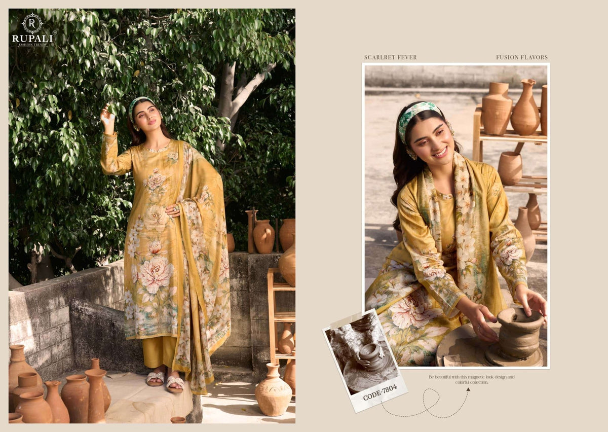 Rupali Fashion The Joy Of Summer Satin Dress Material - Amrah Wholesale